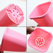 方口彩色膠花盆連底碟